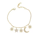 Женский браслет-цепочка с кулоном в виде Луны и звезды