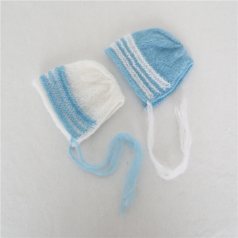 Soft Baby Boy Bonnet Newborn Photography Props Crochet Elft Hat Blue Beanie Infant Cap Photo Shower Gift | Детская одежда и обувь