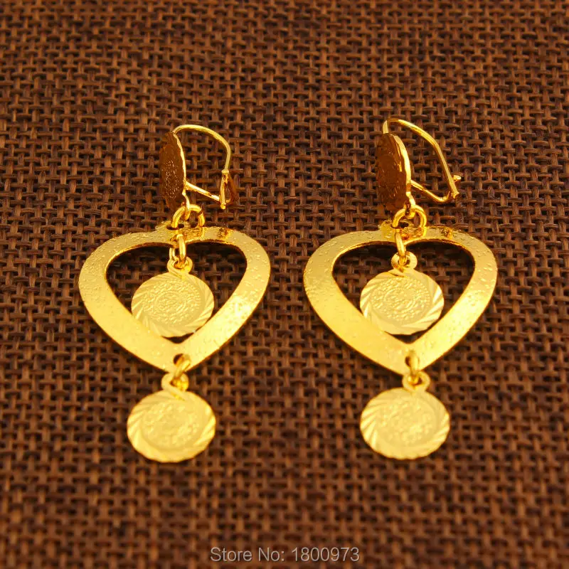 Adixyn новые серьги подвески с эфиопскими монетами в форме сердца для женщин и