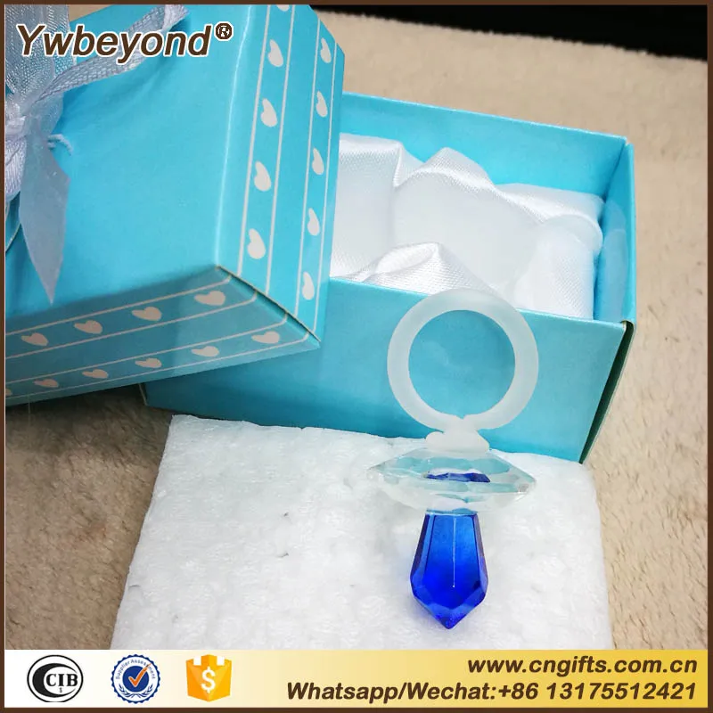 100 шт./лот синяя Хрустальная соска в подарочной коробке детские подарки на день