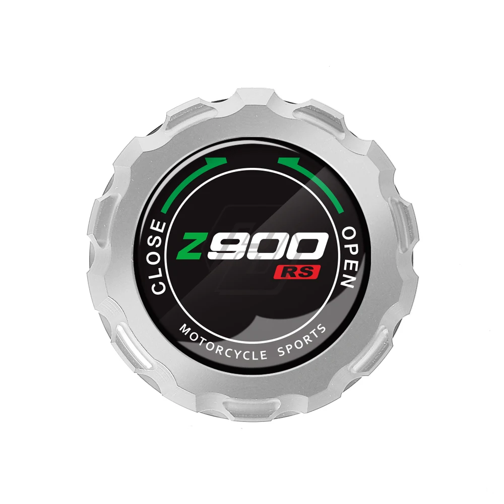 Серебристый Aluminum Motorcycle Rear Brake Fluid Reservoir Cap Case for Kawasaki Z900RS From - Цвет: Серебристый