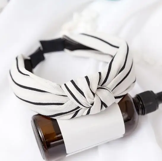 Женская головная повязка модная полосатая для волос аксессуары бантики ободок с