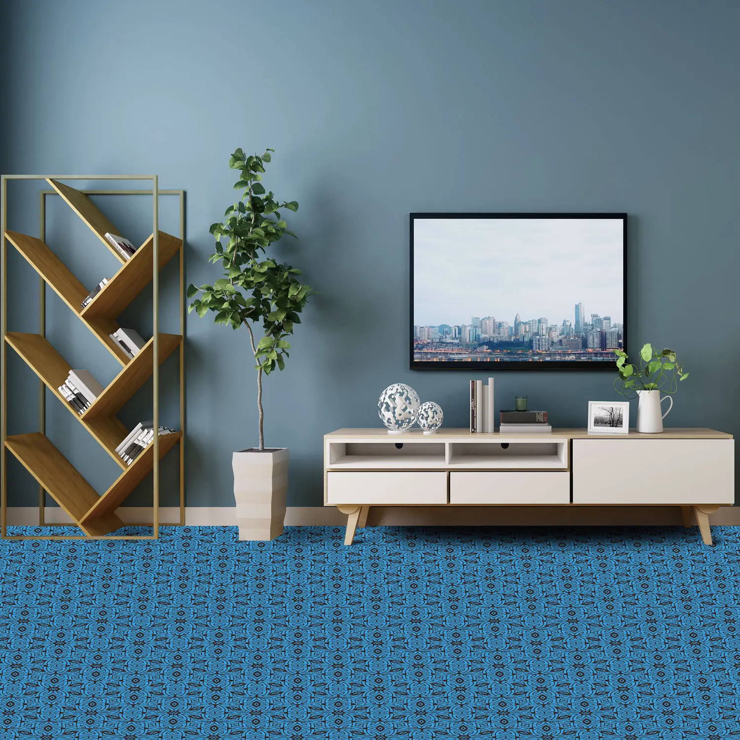 Марокканский Стиль Синий 6-сторонний узор плитка наклейки ванная комната кухня