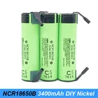 Аккумулятор Turmera ncr18650b, 18650 мАч, с припаянными ушками, батареи для отверток, электрических сигарет и фонарей