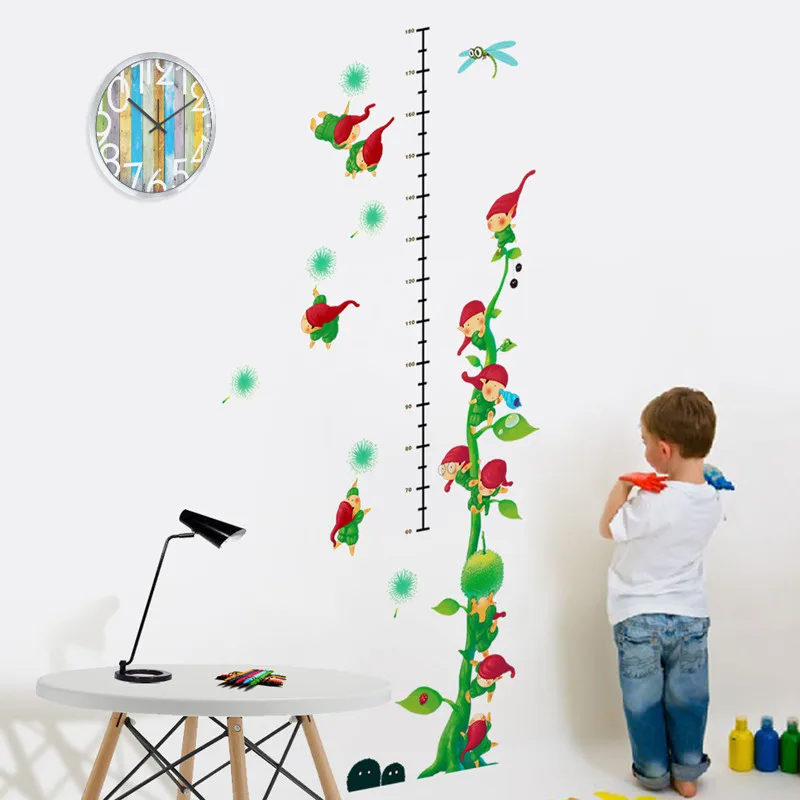 180cm children Height wall stickers Fairy Tale Little Red vinyl decal for kids rooms nursery baby Growth Chart cartoon wallpaper | Дом и сад