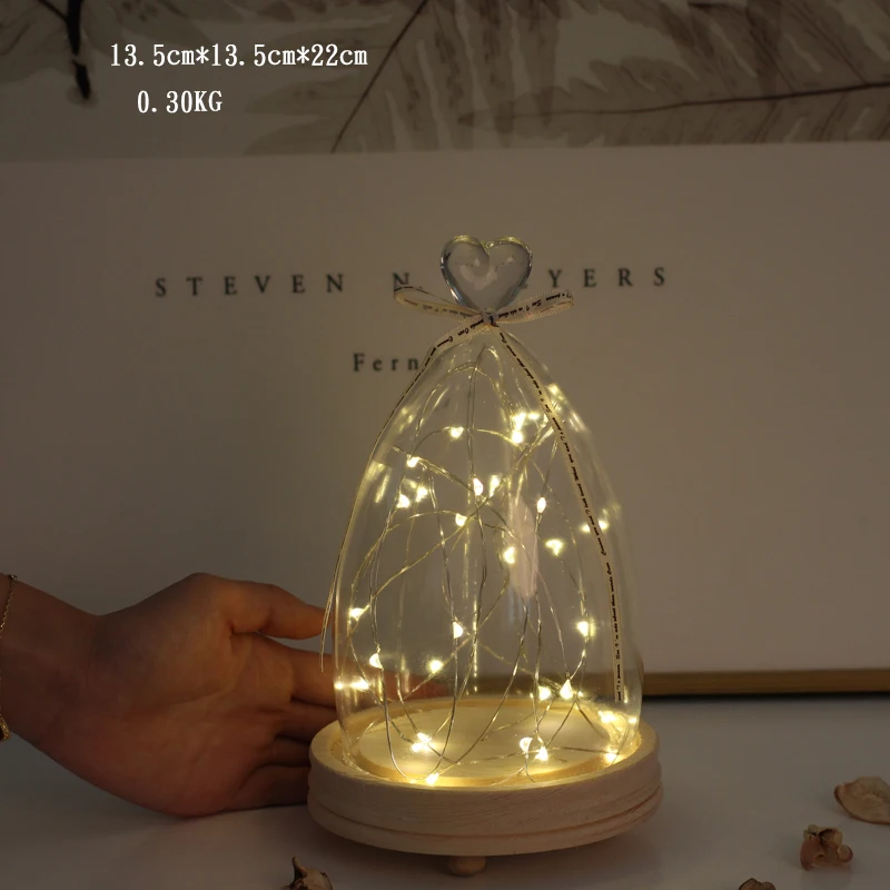 1 Piece Home Decor Glass Bedroom LED Night Light Figure Christmas Party Birthday Gift Wedding Figurie for Decoration | Дом и сад