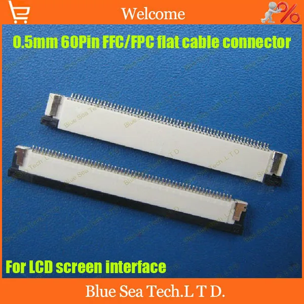 Бесплатная доставка разъем FPC/FFC для кабеля 60 pin 0 5 мм интерфейса ЖК-экрана