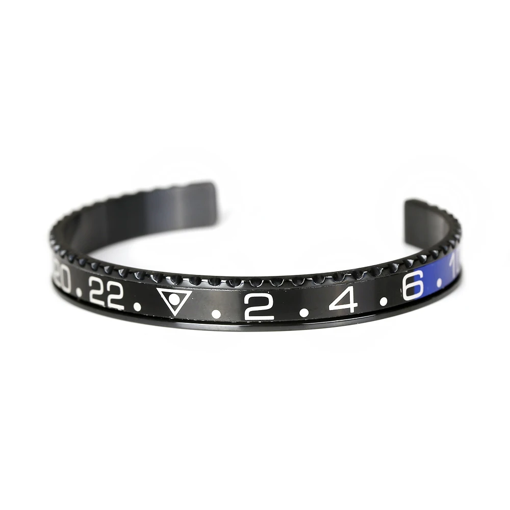Модный Спидометр Pulsera Life style brasalete Titanio пистолет Черный Нержавеющая сталь манжета браслет "Спидометр" браслеты для мужчин - Metal Color: Black black blue