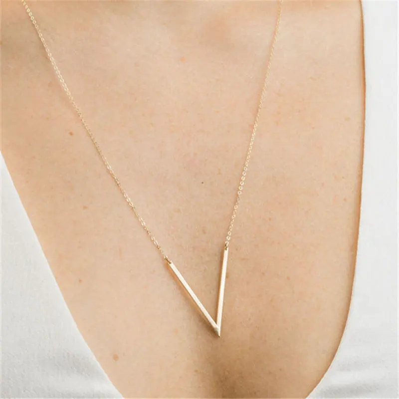 Колье ZCHLGR с цепочкой простой: золото серебро цветов Длинные бусы колье V-образным