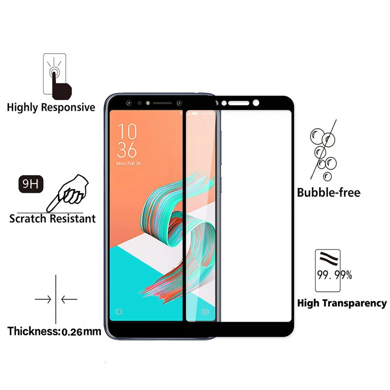 Полное покрытие из закаленного стекла Asus Zenfone 5 Lite ZC600KL Защитная пленка для экрана