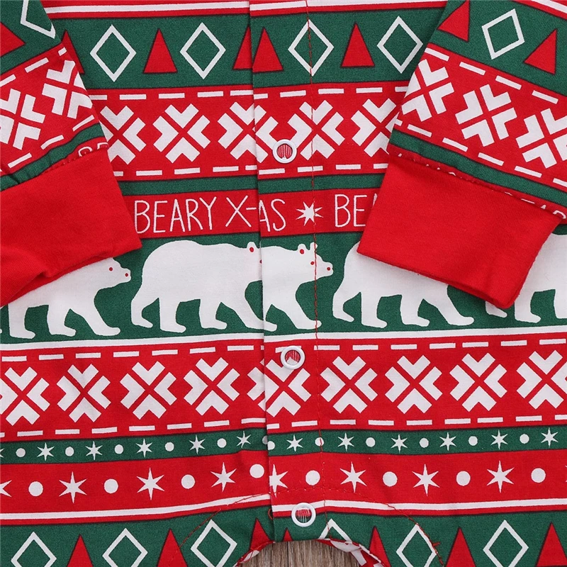 Новинка 2017 рождественские пижамы детские комбинезоны Одежда для новорожденных