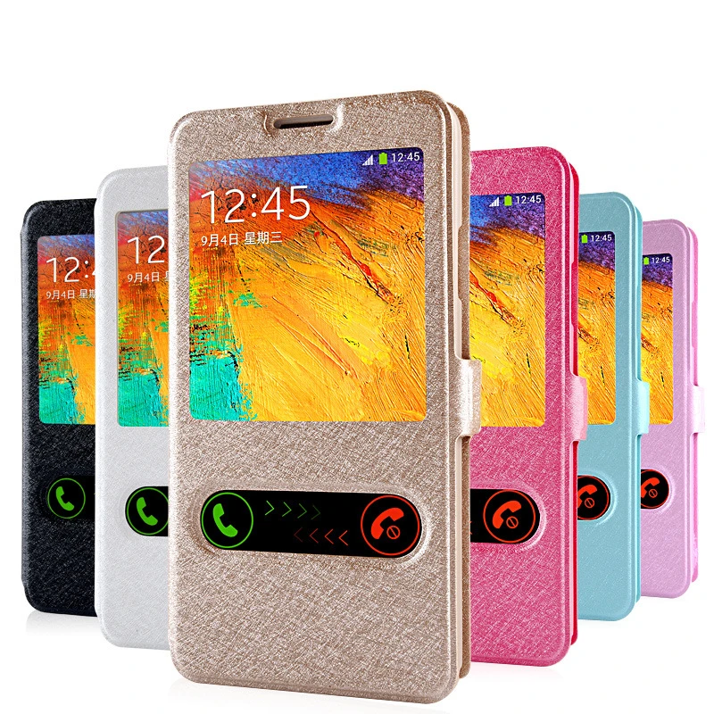 Высококачественный роскошный флип-кейс из искусственной кожи для Samsung Galaxy Note 5 3 4