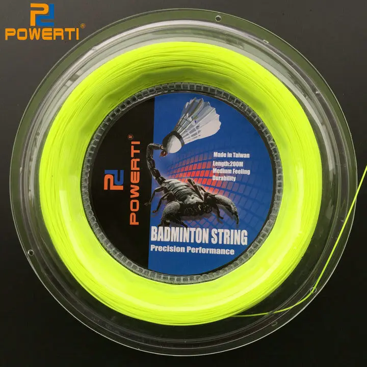 Fluorescent green POWERTI 2 катушка/лот 0,70 мм бадминтонская ракетка 200 м Катушка Спортивная уличная тренировочная струна для тренажерного зала бадминтон струна PX95 - Цвет: Fluorescent green