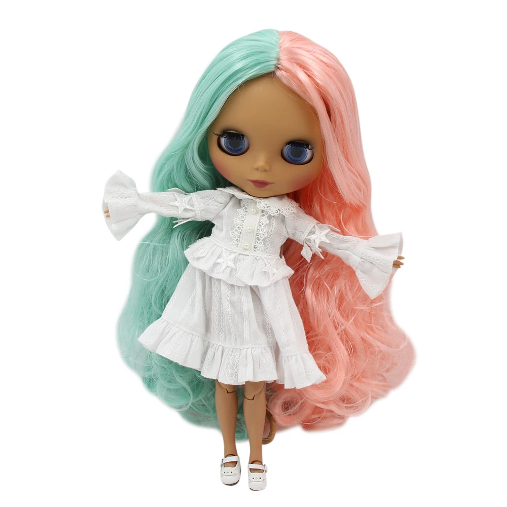 Ледяной DBS Blyth кукольные 1/6 bjd 30 см черная матовая искусственная кожа с уход за