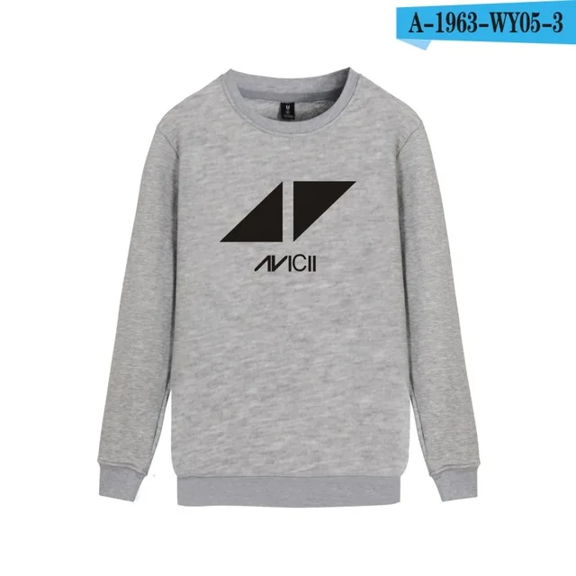 gray DJ толстовки avicii для мужчин и женщин Повседневная Толстовка с длинным рукавом Уличная пуловер Весна Осень Кофты Хип Хоп куртка пальто одежда - Цвет: gray