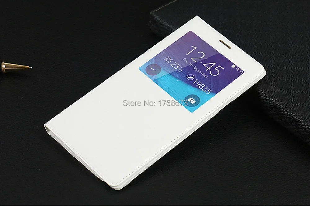 Тонкий умный чехол для samsung Galaxy Note 4 Note4 N9100 N910, Роскошный кожаный чехол-книжка