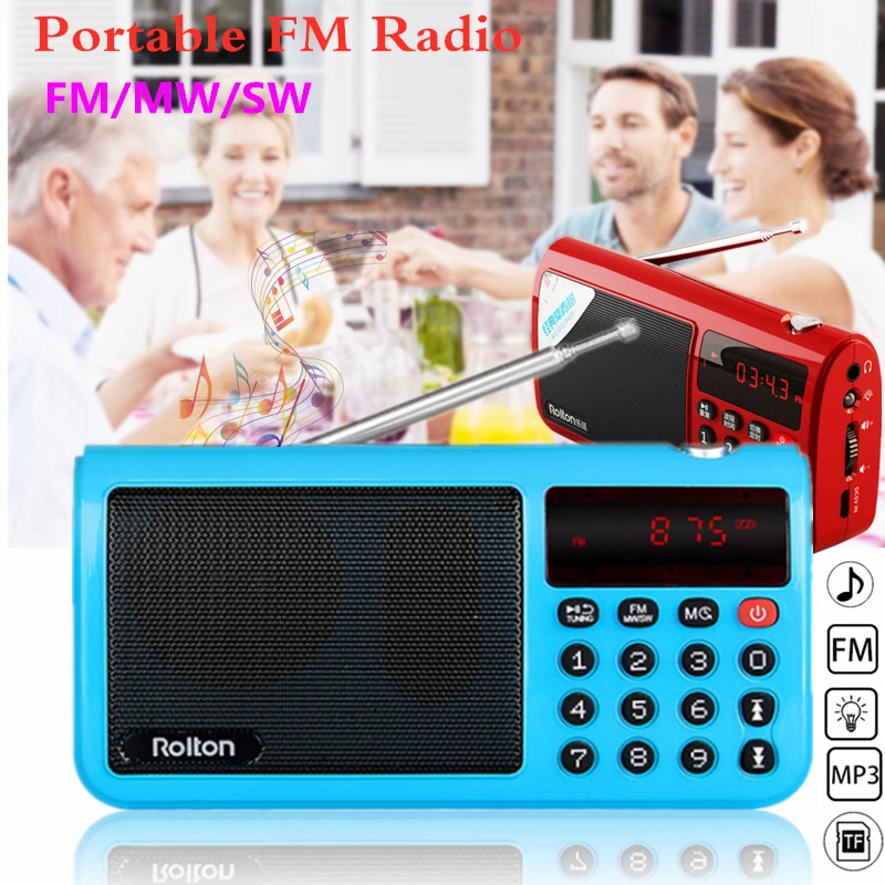 Rolton T50 портативный fm радио FM/MW/SW приемник USB музыкальный плеер Mp3 динамик SD/TF карта