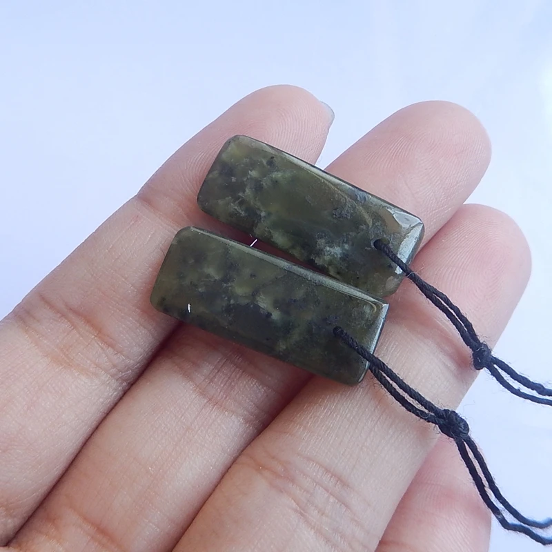 Натуральный камень Канада Jade серьги из бисера 25x10x3 мм 3.8 г Модные украшения Для
