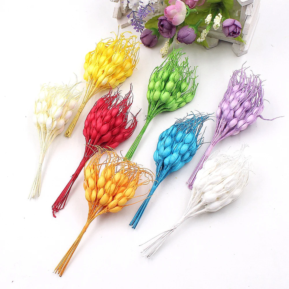 

10Pcs/lot Artificial Flower Mini Bubble Wheat Bunches for Wedding Home Decoration DIY Craft Garland Scrapbook Flower Accessories