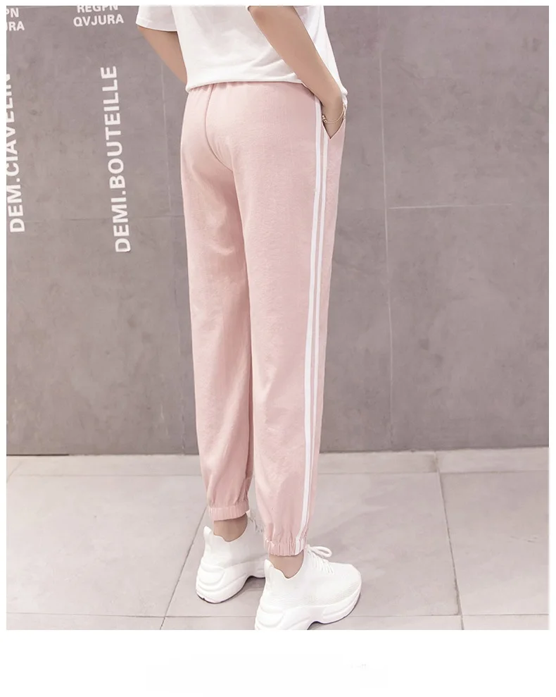 Spring Summer Fashion Cotton Maternity Jogger Pants Elastic Waist Belly Clothes for Pregnant Women Thin Pregnancy Trousers | Мать и