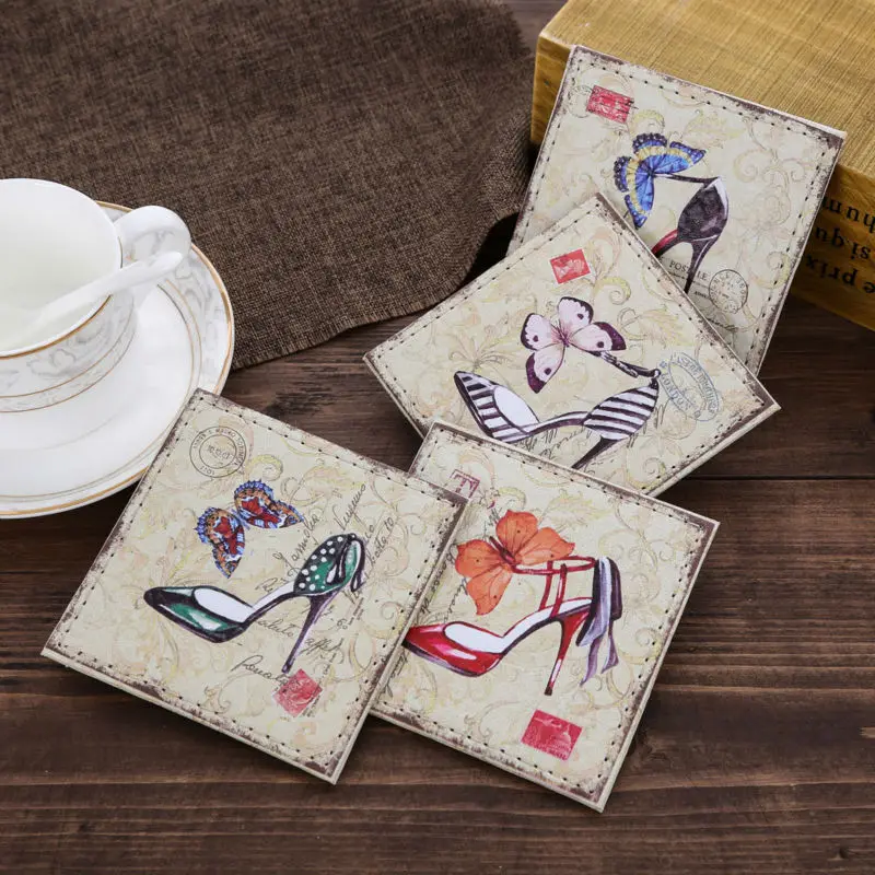 LINKWELL 4 шт./компл. 10x10 см винтажный высокий каблук ZAKKA креативный подарок место PU