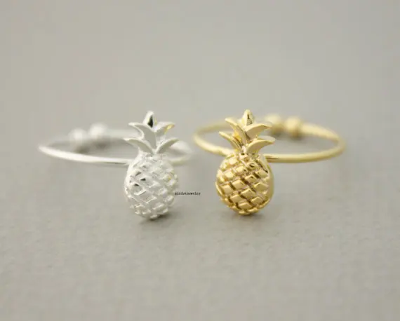 

Daisies 10pcs/lot New Fashion Cute Pineapple Adjustable Ring Gift Girls Rings For Women Jewelry Anillos Hombre Anel