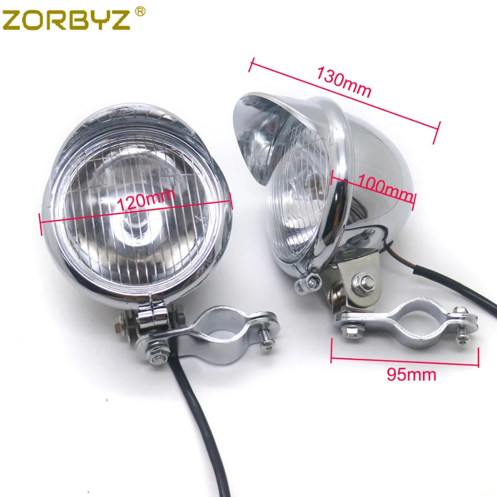 ZORBYZ мотоциклетная хромированная противотуманная фара с рулонной клеткой для