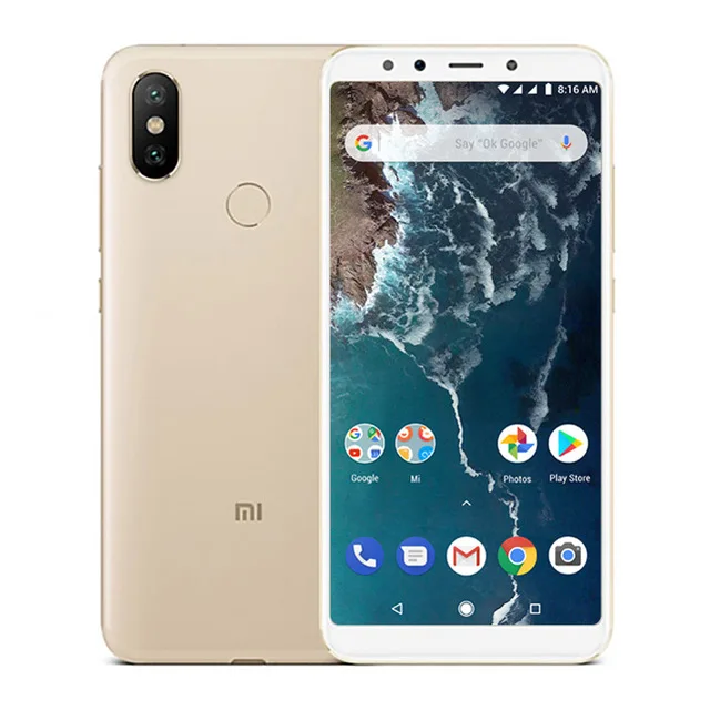 Gold Глобальная версия Xiaomi Mi A2, 4 Гб ОЗУ, 64 Гб ПЗУ, Смартфон Snapdragon 660, четыре ядра, 5,99 дюймов, 19:9, полный экран, 20 МП, двойная камера ai - Цвет: Gold