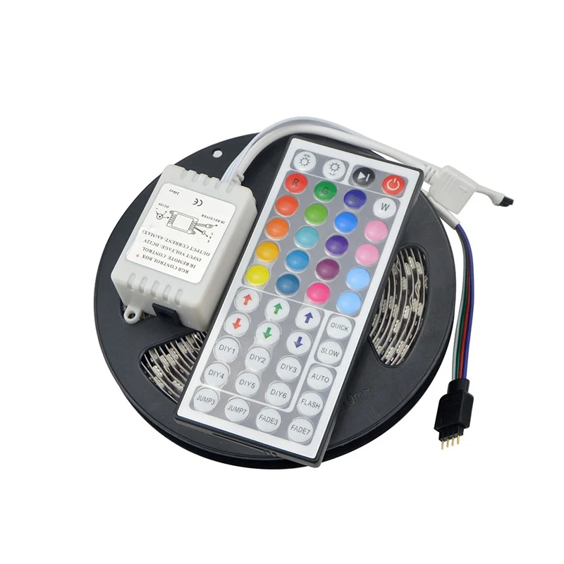 44 keys Control Светодиодный светильник для спальни DC 12 В 5 м RGB 5050 Светодиодный светильник лента с ИК-пультом дистанционного управления Рождественское украшение ночное освещение - Испускаемый цвет: 44 keys Control