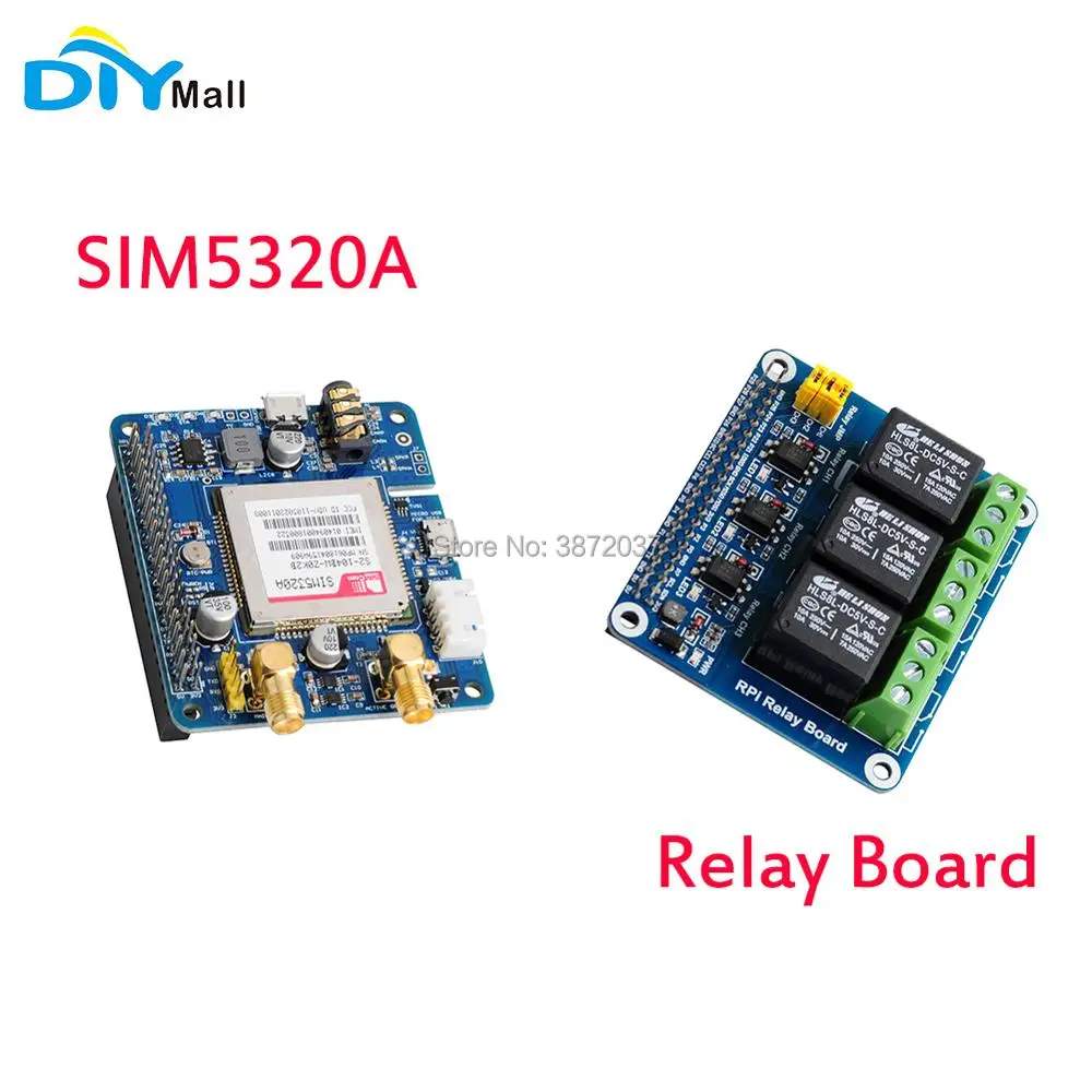 DIYmall SIM5320A 3G GSM GPRS GPS Expansion Board GPS Module WCDMA+ HSDPA 3 Channel Relay Board for Raspberry PI RPI