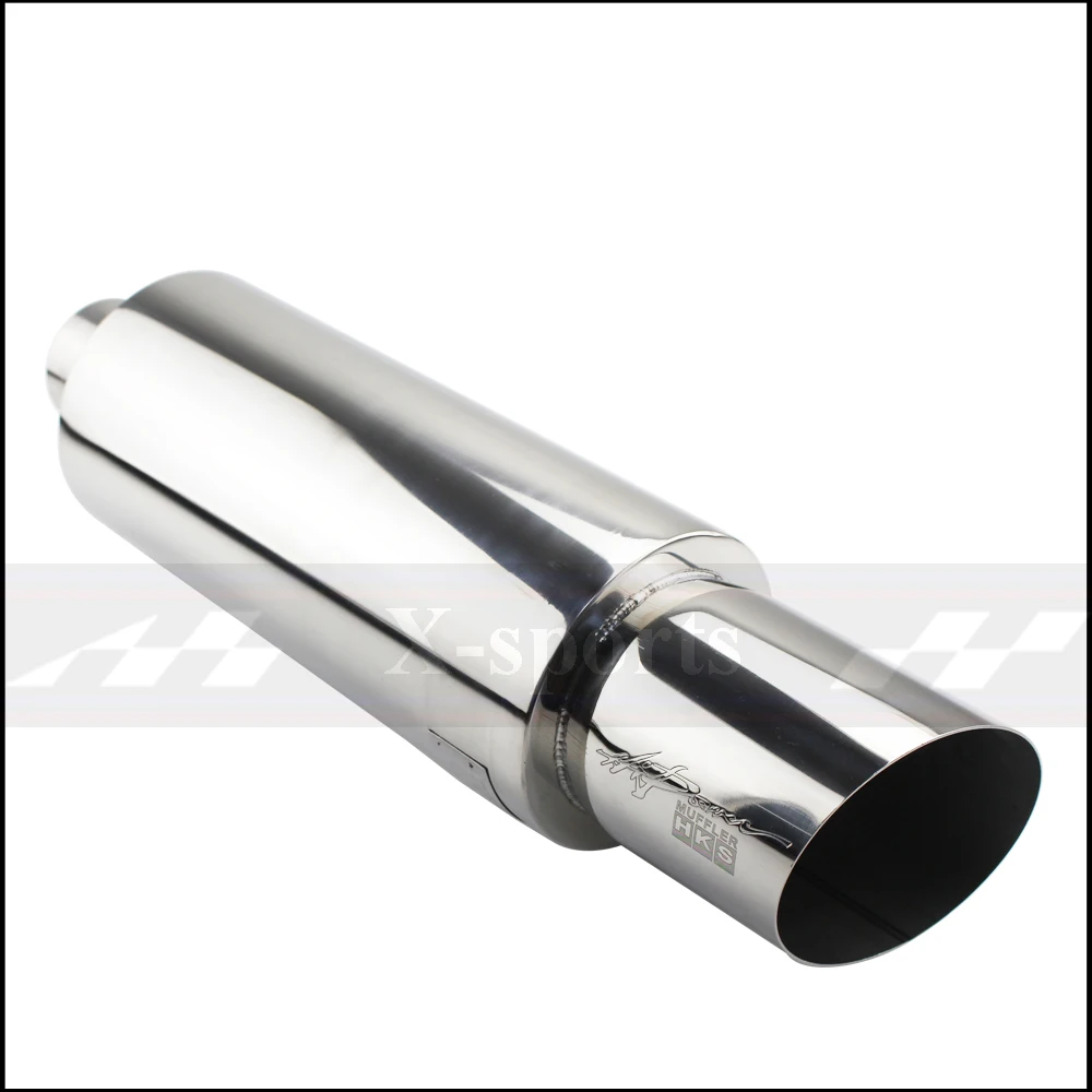Car Styling Exhaust System Pipe Tail Universal Racing Muffler High Quality Stainless Steel 2.5"3"To 4" Mufflers oblique