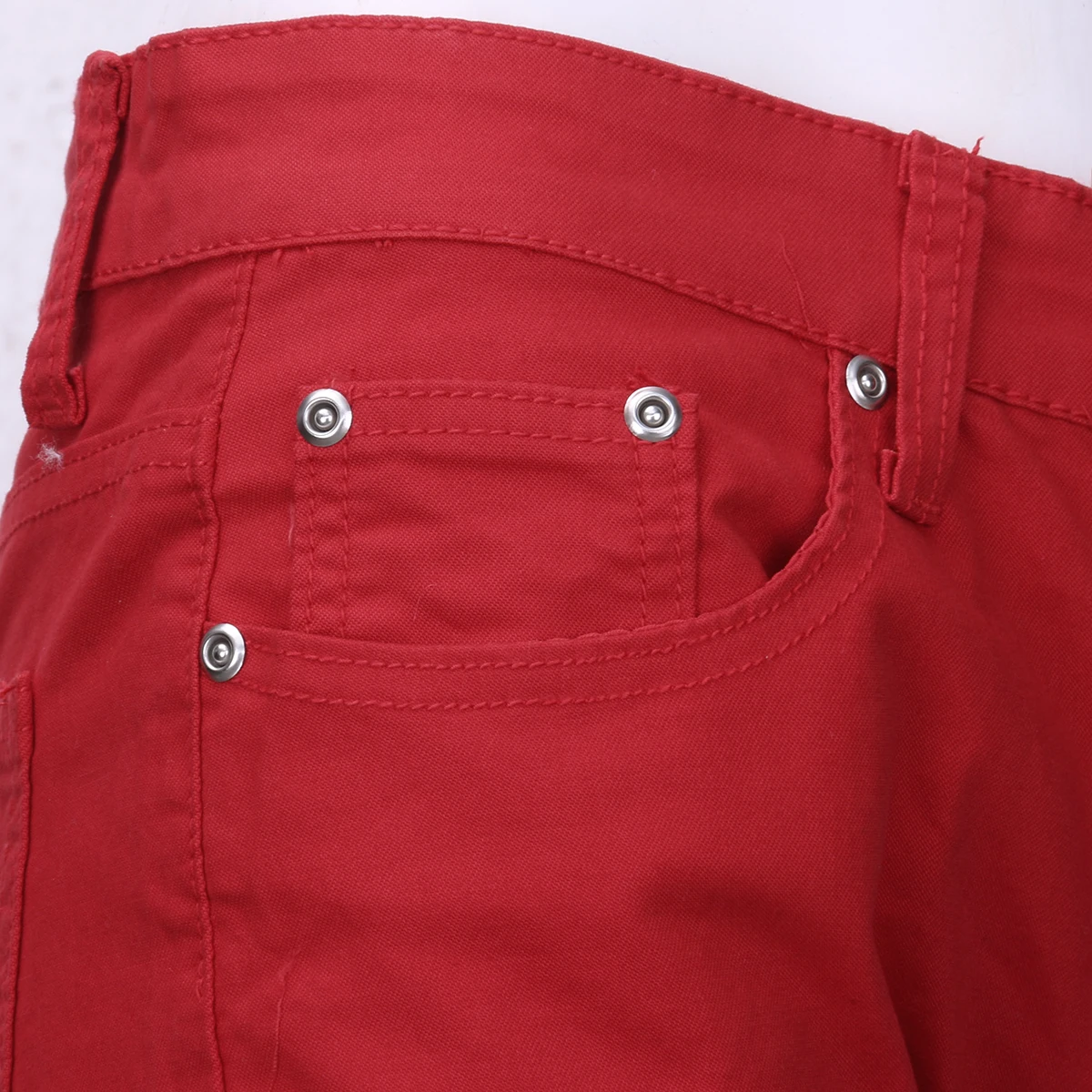 Hirigin Red Jeans Fashion Men Ripped Pants Biker Classic Skinny Fake Zip Straight Denim Streetwear | Мужская одежда