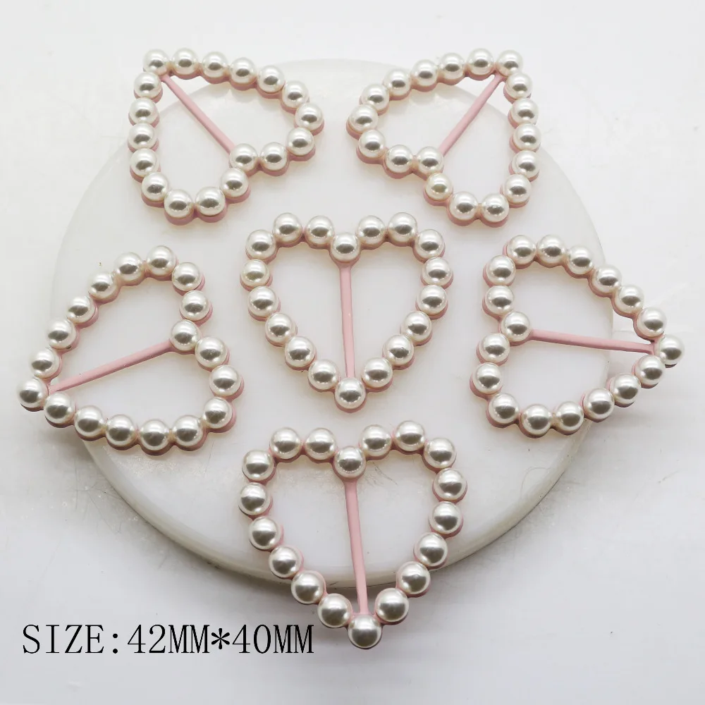 5 шт./лот розовый Sweet Heart Pearl Metal Flatback пряжки для свадьбы пояса Craft ленты на Scarpbooking