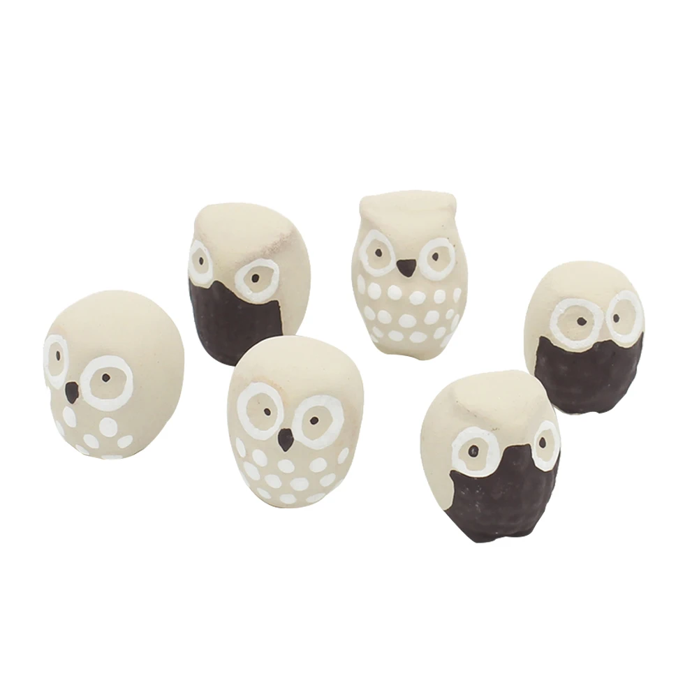 6 шт. креативные керамические мини Совы миниатюрный дом Фея Сад Микро Пейзаж