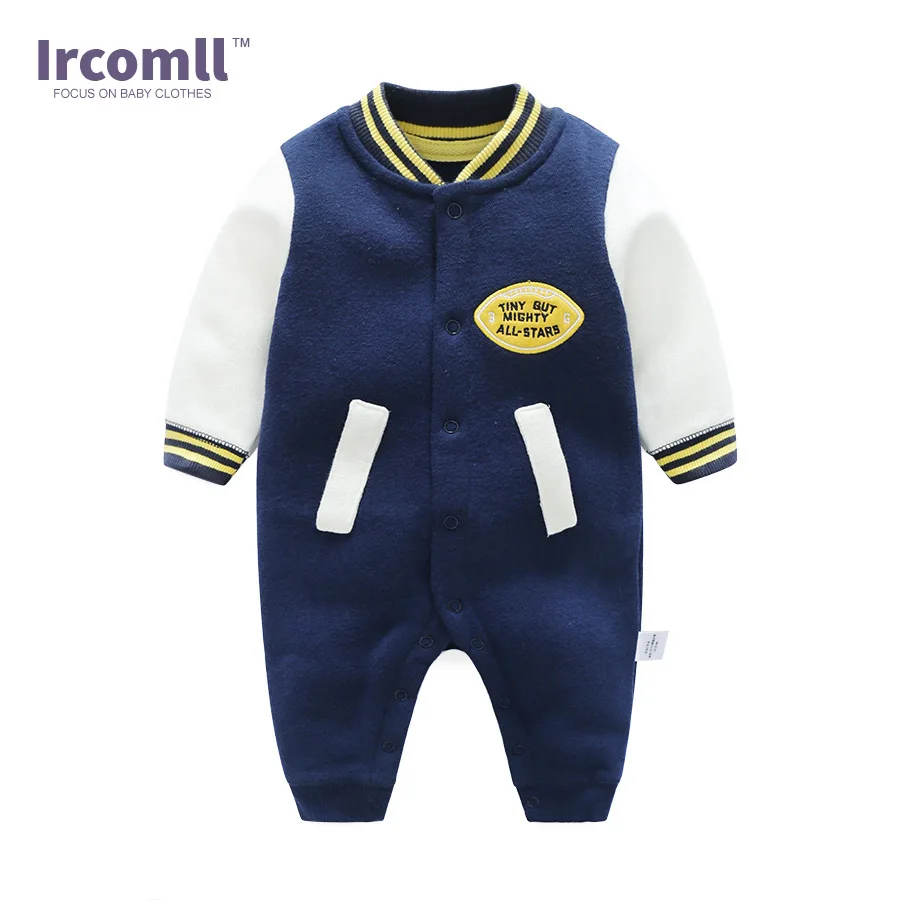 

Newborn Baby Boy Girl Clothing Spring Baby Rompers Fashion Sweater Baseball Style Cute Infant Body suit Outwear Newborn Clothes