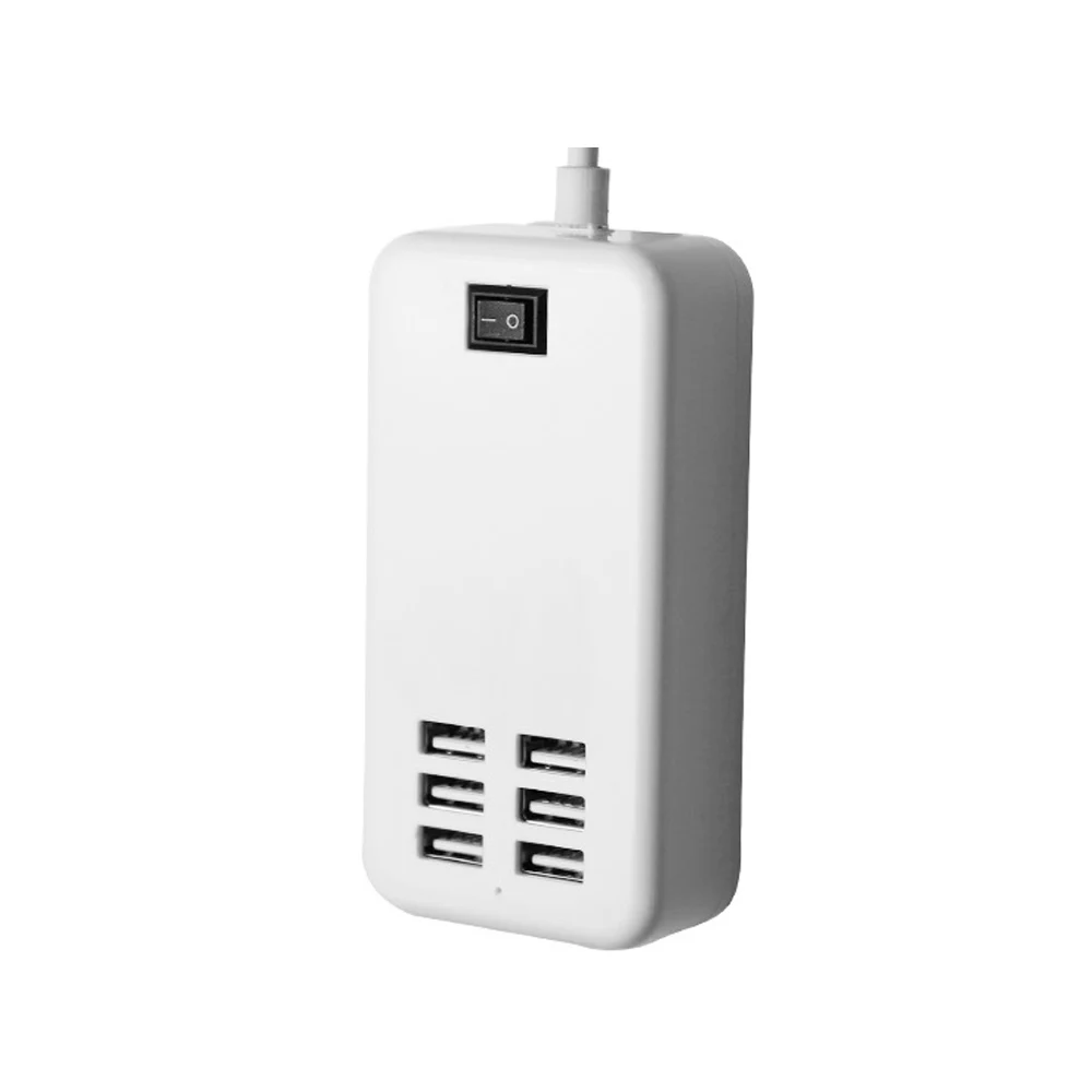 6 портов usb-хаб, настенное зарядное устройство для рабочего стола, адаптер питания переменного тока, штепсельная вилка европейского стандарта, розетка-удлинитель для зарядки с переключателем для телефона