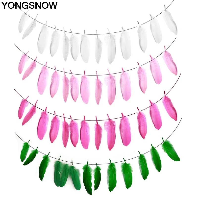 YONGSNOW Soild красочные перья баннер гирлянда бантик флаг для дня рождения вечерние