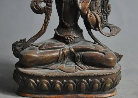JP S1151 Старый тибетский буддизм бронзовый позолоченный меч tara Bodhisattva богиня Бог