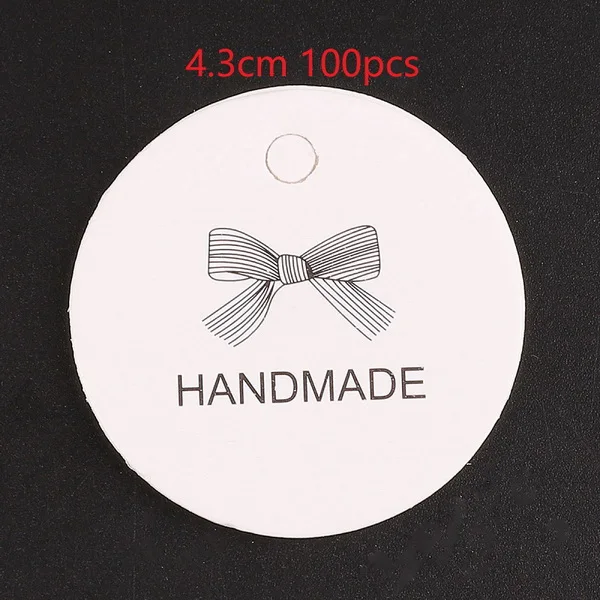 4.3cm 100pcs 100 шт. крафт-бумага прекрасные Подарочные Метки DIY ручной работы ценники Сумки для выпечки упаковочные этикетки для цветочной косметики ювелирные изделия бутылки напиток - Цвет: 4.3cm 100pcs
