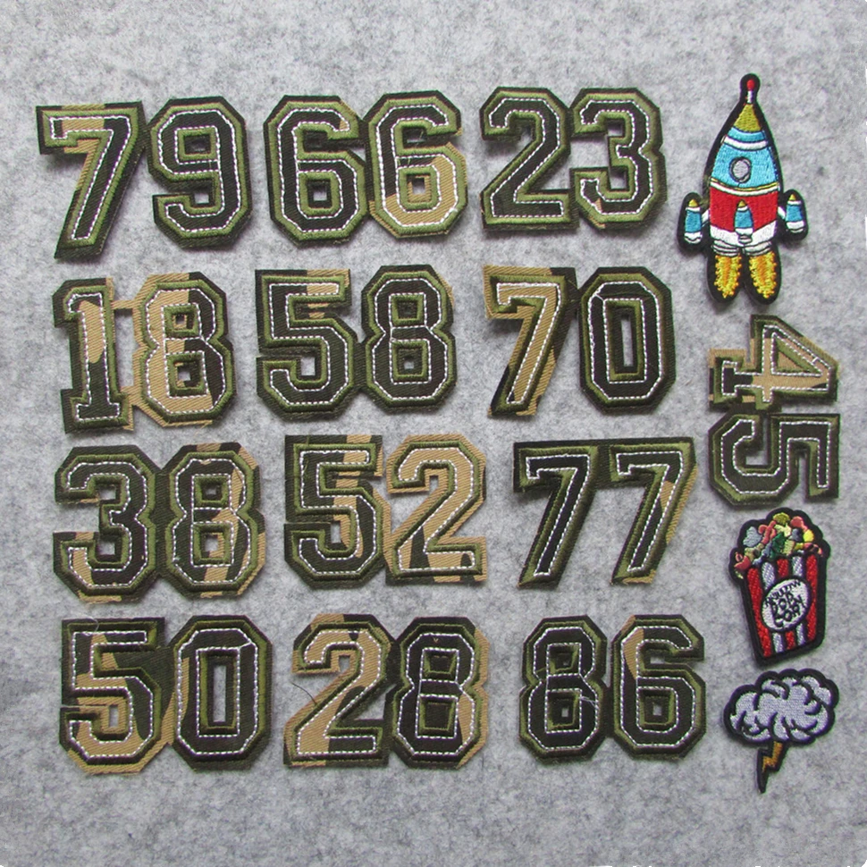 

brand new number rocket Patches Iron On Or Sew Fabric Sticker For Clothes Badge Embroidered Appliques DIY C6078-C6094