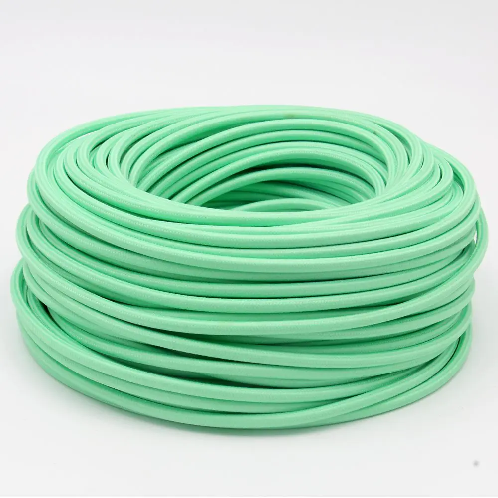 12 Mint green 3 м 5 м 10 м 3 ядра 0,75 мм2 тканевый кабель с Текстильной Оплеткой тканый тканевый покрытый гибкий шнур питания винтажный Электрический провод - Цвет: 12 Mint green