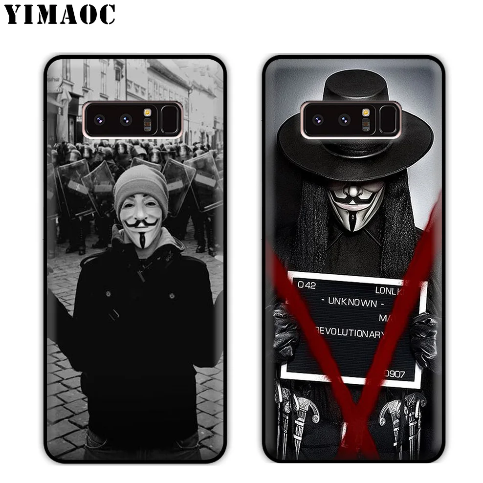 YIMAOC V for Vendetta Skull Soft Silicone Case Samsung Galaxy S10 S10e S9 S8 Plus S7 S6 Edge J6 Cover |