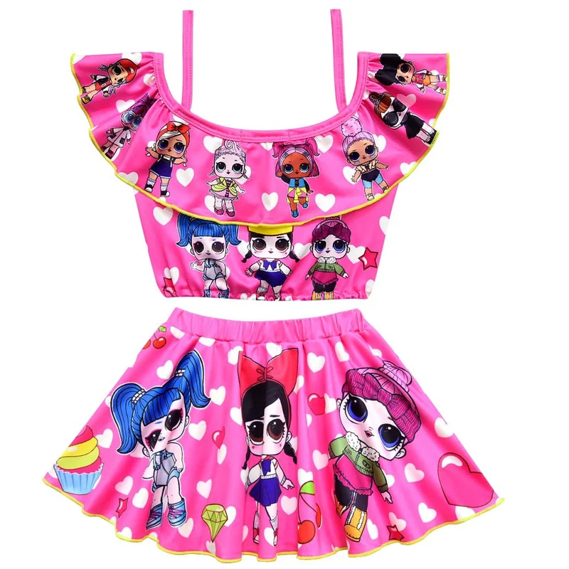 Коллекция 2019 года купальник для девочек с принтом Lol Dolls купальный костюм