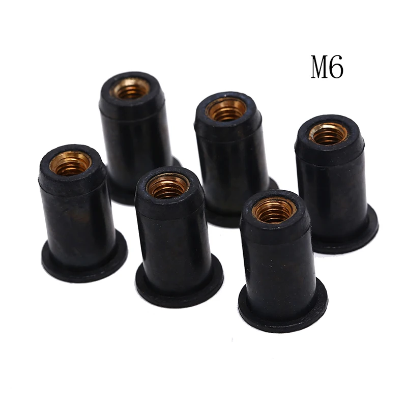 6Pcs M6 Metric Rubber Well Nuts Blind Fastener Windscreen Wellnuts Rivet Fishing Kayak Accessory | Спорт и развлечения