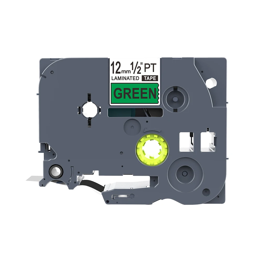 Black On Green 1 шт. Клейкая лента tze231 12 мм черная на белой ленте 12 мм TZ-231 совместимая ламинированная для принтера Brother P-touch Tze-231 - Цвет: Black On Green