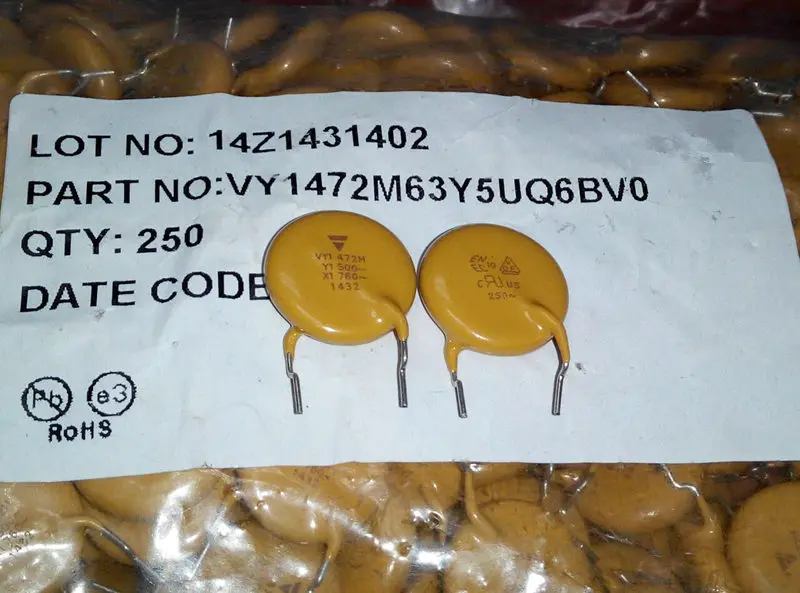 VY1472M63Y5UQ6BV0 VY1472M 4700PF 4.7KPF 4.7NF 0 0047 760VAC 760V Y5U конденсаторы | Электроника