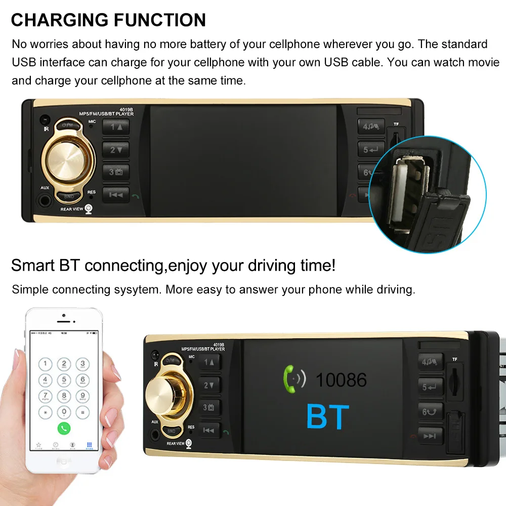 Автомагнитола 1Din MP5 плеер 4 1 дюйма TFT HD мультимедийные развлечения BT USB/TF FM Aux вход