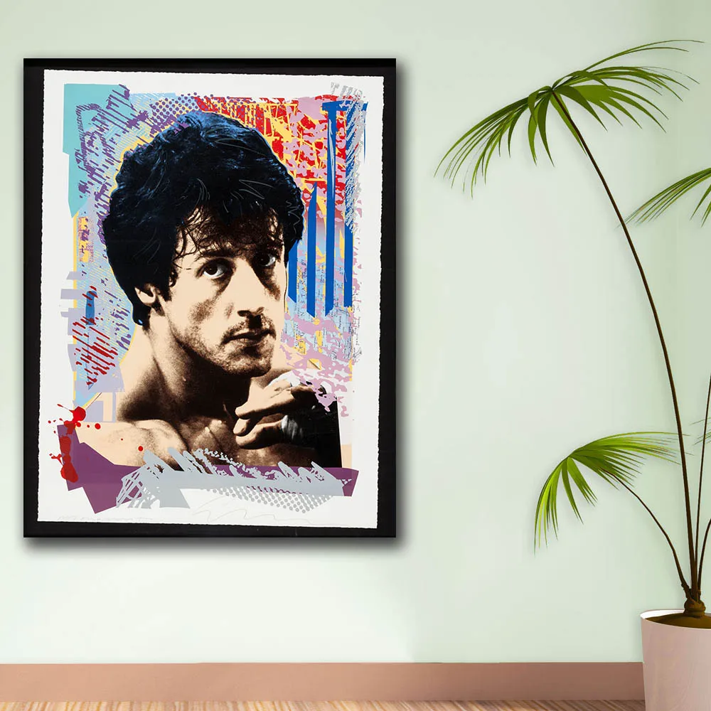 

Oil Painting A Portrait Print of Rocky wall art Canvas Painting For Living Room Home Decoration Oil Painting Wall Art Picture