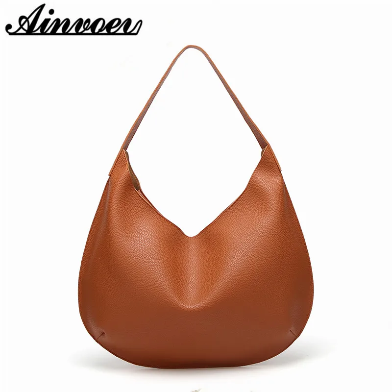 Ainvoev new female tote bag women's handbag fashion shoulder bags simple solid package ladies dumpling purse for casual use | Багаж и