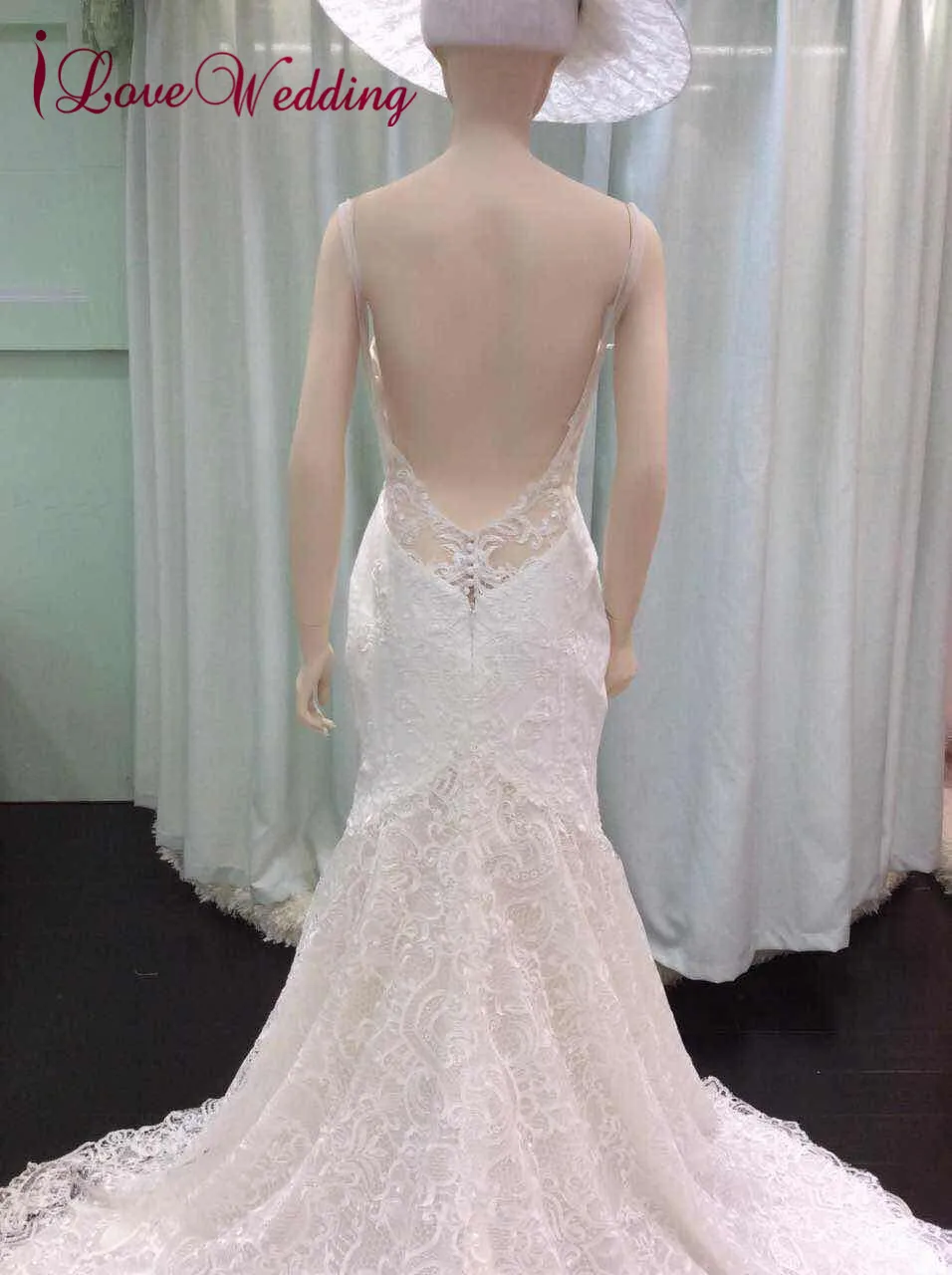 ILoveWedding Vestido de noiva настоящая фотография пикантные тонкие бретельки gelinlik Русалка